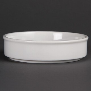 photo 1 plats empilables en porcelaine blanche olympia 134mm - boîte de 6