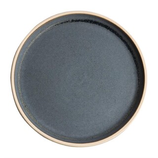 photo 1 assiettes plates bord droit granit bleu olympia canvas 25 cm