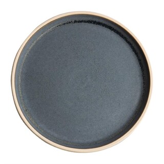 photo 1 assiettes plates bord droit granit bleu olympia canvas 25 cm (lot de 6)