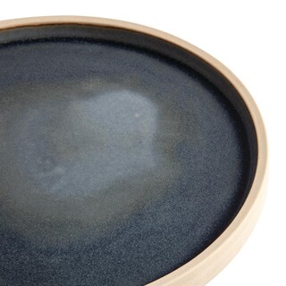 photo 4 assiettes plates bord droit granit bleu olympia canvas 25 cm (lot de 6)