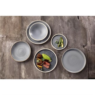 photo 2 assiettes plates granit bleu olympia canvas 26,5 cm (lot de 6)