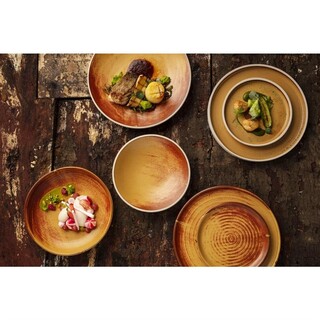 photo 2 assiettes plates terre de sienne olympia canvas 18 cm (lot de 6)