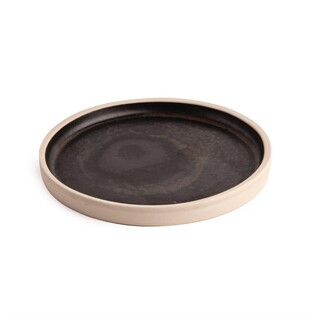 photo 3 assiettes plates bord droit noir mat olympia canvas 18 cm (lot de 6)