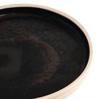 photo 4 assiettes plates bord droit noir mat olympia canvas 18 cm (lot de 6)