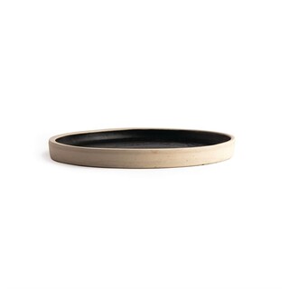 photo 6 assiettes plates bord droit noir mat olympia canvas 18 cm (lot de 6)