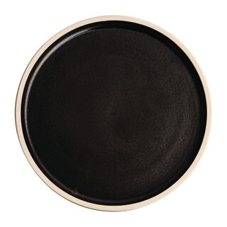 photo 1 assiettes plates bord droit noir mat olympia canvas 25 cm
