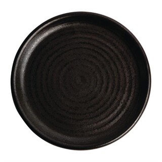 photo 1 assiettes plates noir mat olympia canvas 18 cm (lot de 6)