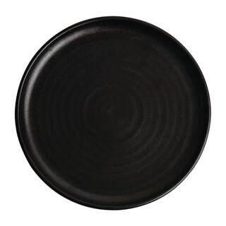 photo 1 assiettes plates noir mat olympia canvas 26,5 cm (lot de 6)