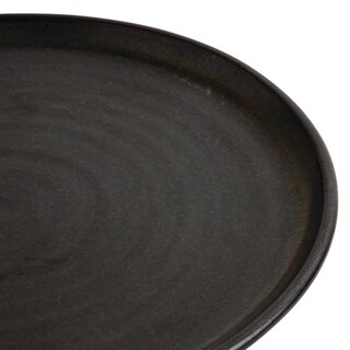 photo 5 assiettes plates noir mat  olympia canvas 26,5 cm