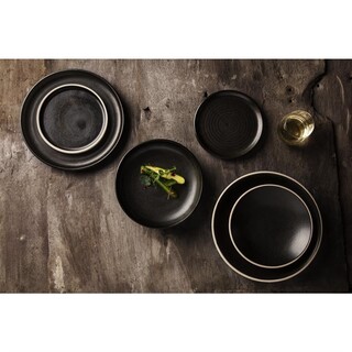 photo 3 assiettes creuses noir mat olympia canvas 20 cm