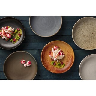 photo 2 assiettes creuses calottes noir mat olympia canvas 23 cm (lot de 6)