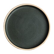 Photo 1 matériel référence FA321: Assiettes plates bord droit vert bronze Olympia Canvas 18 cm (Lot de 6)