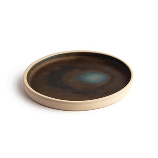 photo 4 assiettes plates bord droit vert bronze olympia canvas 18 cm (lot de 6)
