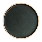 Photo 1 matériel référence FA322: Assiettes plates bord droit vert bronze Olympia Canvas 25 cm
