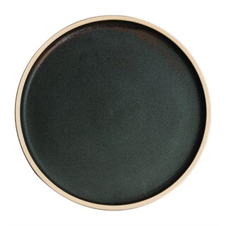 photo 1 assiettes plates bord droit vert bronze olympia canvas 25 cm (lot de 6)