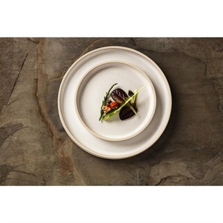 photo 3 assiettes plates bord droit blanc murano olympia canvas 25 cm (lot de 6)