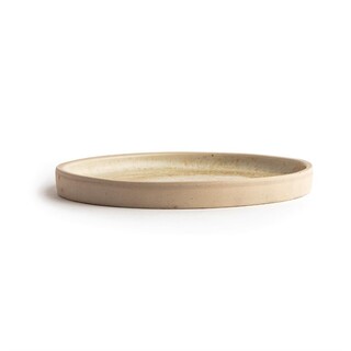 photo 6 assiettes plates bord droit beige moucheté olympia canvas 18 cm (lot de 6)