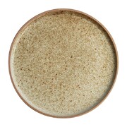 Photo 1 matériel référence FA336: Assiettes plates bord droit beige moucheté Olympia Canvas 25 cm (Lot de 6)