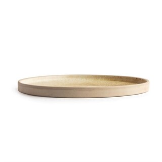 photo 7 assiettes plates bord droit beige moucheté olympia canvas 25 cm (lot de 6)