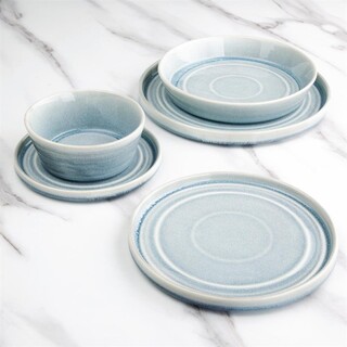 photo 2 assiette plate bleu cristallin olympia cavolo 270mm (lot de 4)