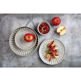 photo 4 assiettes plates olympia corallite grises 280 mm (lot de 6)