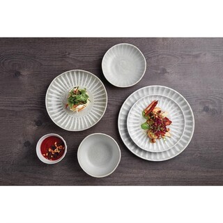 photo 6 assiettes plates olympia corallite grises 280 mm (lot de 6)