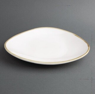 photo 1 assiettes triangulaires couleur craie olympia kiln 280mm (lot de 4)