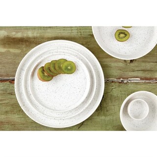 photo 3 assiettes plates rondes olympia cavolo blanc moucheté 220mm (lot de 6)