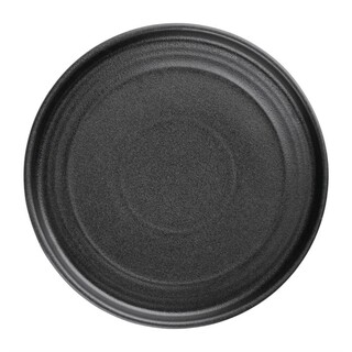photo 2 assiettes plates rondes texturées olympia cavolo noires 180mm lot de 6