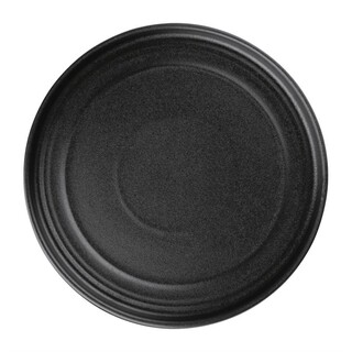 photo 2 assiettes plates rondes texturées olympia cavolo noires 220mm lot de 6