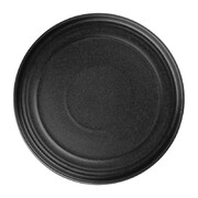Photo 1 matériel référence FD909: Assiettes plates rondes texturées olympia cavolo noires 220mm lot de 6