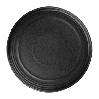photo 1 assiettes plates rondes texturées olympia cavolo noires 220mm lot de 6
