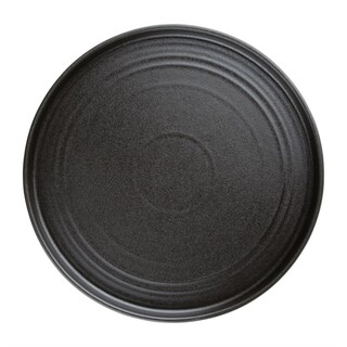 photo 2 assiettes plates rondes texturées olympia cavolo noires 270mm lot de 6