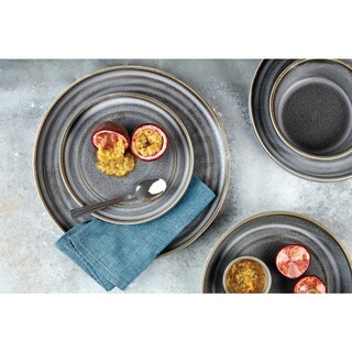 photo 3 assiettes plates rondes olympia cavolo anthracite 270mm (lot de 4)