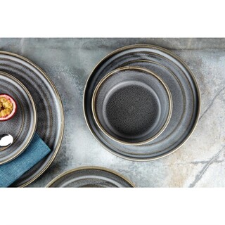 photo 4 assiettes plates rondes olympia cavolo anthracite 270mm (lot de 4)