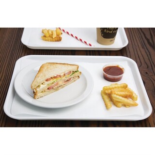 photo 6 plateau fast food en plastique olympia kristallon blanc 345 x 265mm