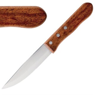 photo 1 couteaux à steak olympia jumbo manche bois de rose - lot de 12