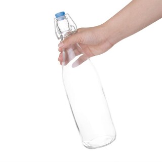 photo 3 bouteille d'eau en verre olympia 1l - lot de 6