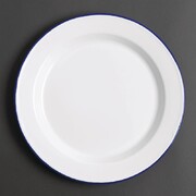 Photo 1 matériel référence GM512: Assiette plate en acier émaillé Olympia 245mm lot de 6