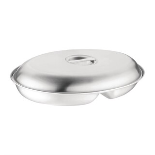 photo 2 plat à légumes ovale olympia deux compartiments 180x252mm
