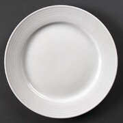 Photo 1 matériel référence U091: Assiettes à bord large Olympia Linear 250mm (Lot de 12)