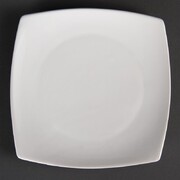 Photo 1 matériel référence U169: Assiettes carrées bords arrondis blanches Olympia 185mm