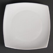 Photo 1 matériel référence U169: Assiettes carrées bords arrondis blanches Olympia 185mm (Lot de 12)