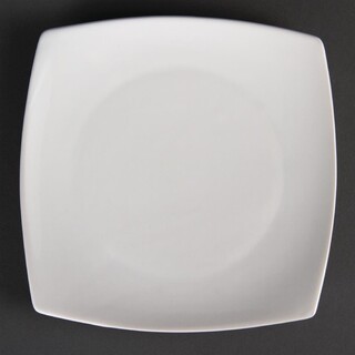 photo 1 assiettes carrées bords arrondis blanches olympia 185mm (lot de 12)