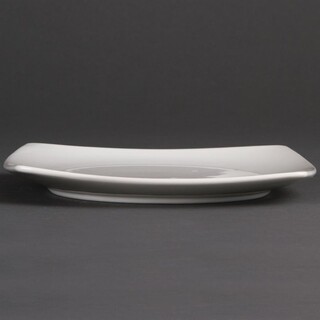 photo 4 assiettes carrées bords arrondis blanches olympia 185mm (lot de 12)