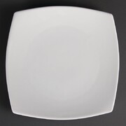 Photo 1 matériel référence U170: Assiettes carrées bords arrondis blanches Olympia 240mm