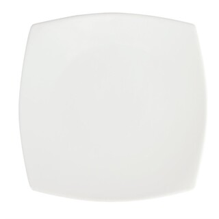 photo 2 assiettes carrées bords arrondis blanches olympia 240mm (lot de 12)
