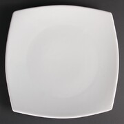 Photo 1 matériel référence U172: Assiettes carrées bords arrondis blanches Olympia 305mm