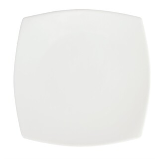 photo 2 assiettes carrées bords arrondis blanches olympia 305mm