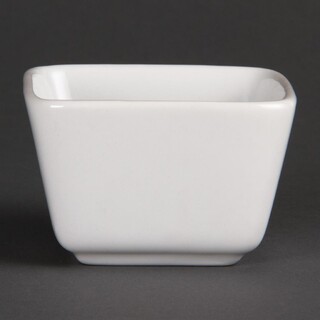 photo 1 minis plats carrés hauts blancs 75mm olympia (lot de 12)